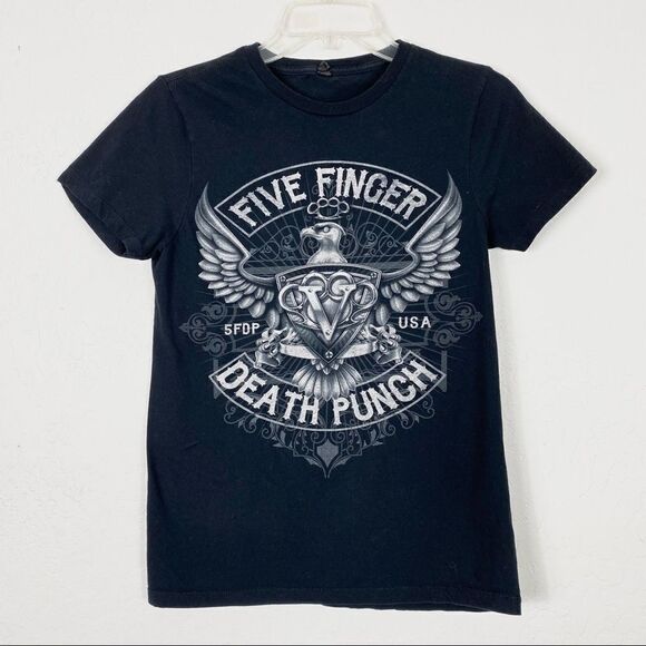 Five Finger Death Punch Black Eagle Brass Knuckles Band Tee - Picture 1 of 3